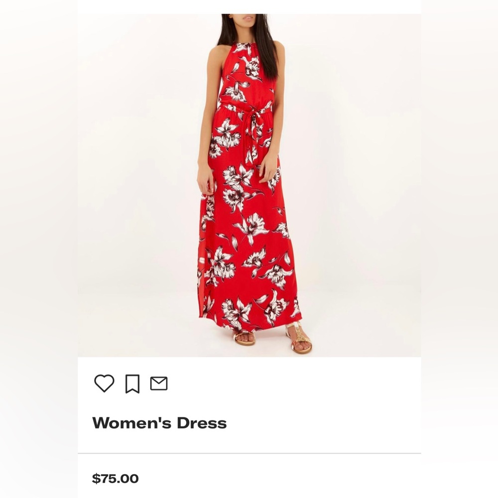 River island brand - red floral maxi dress